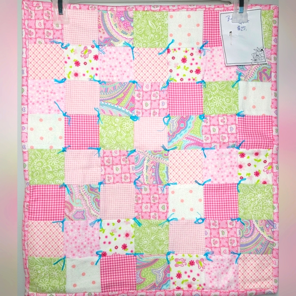 Patchwork Baby Doll Quilt 18 Inch Doll Handmade Heirloom Quality